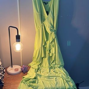 Fashion Nova Neon Green (lemon-green) brand new with tags high low dress